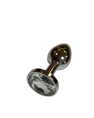 Plug em Metal com Pedra Transparente
