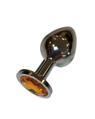 Plug em Metal M com Pedra Laranja