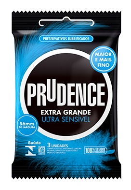 Preservativo Prudence Extra Grande e Ultra Sensível c/ 3 unidades
