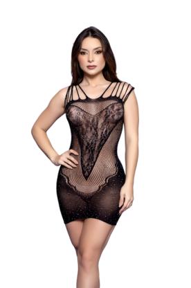 Mini Vestido em Arrastão