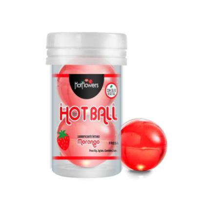 Hot Ball Beija Muito Sabor Morango Bolinha Lubrificante